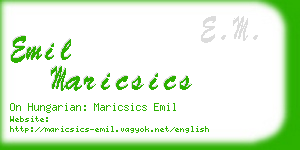 emil maricsics business card
